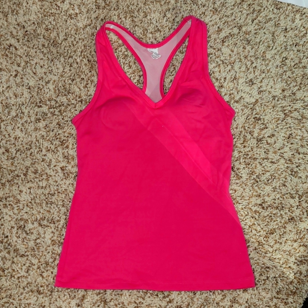 XS Pink Victoria's Secret VSX Workout Top Built in Adj Bra